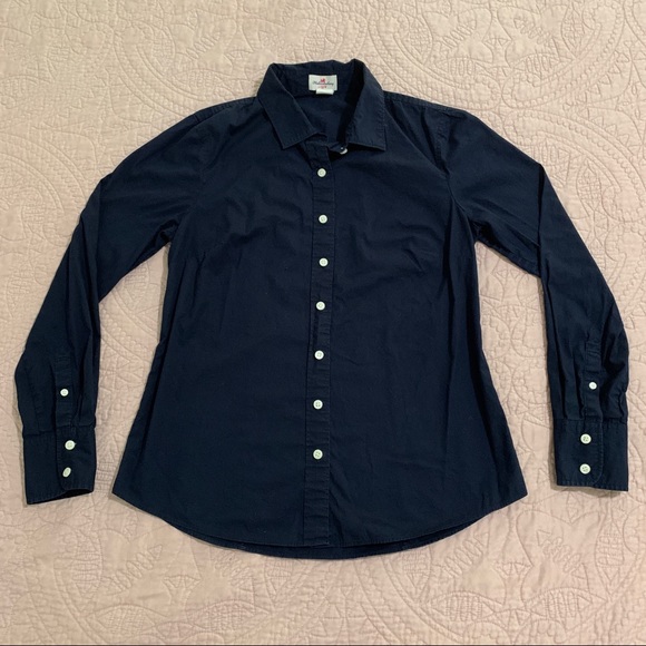 J. Crew | Navy Blue Fitted Button Down Shirt - Picture 1 of 3